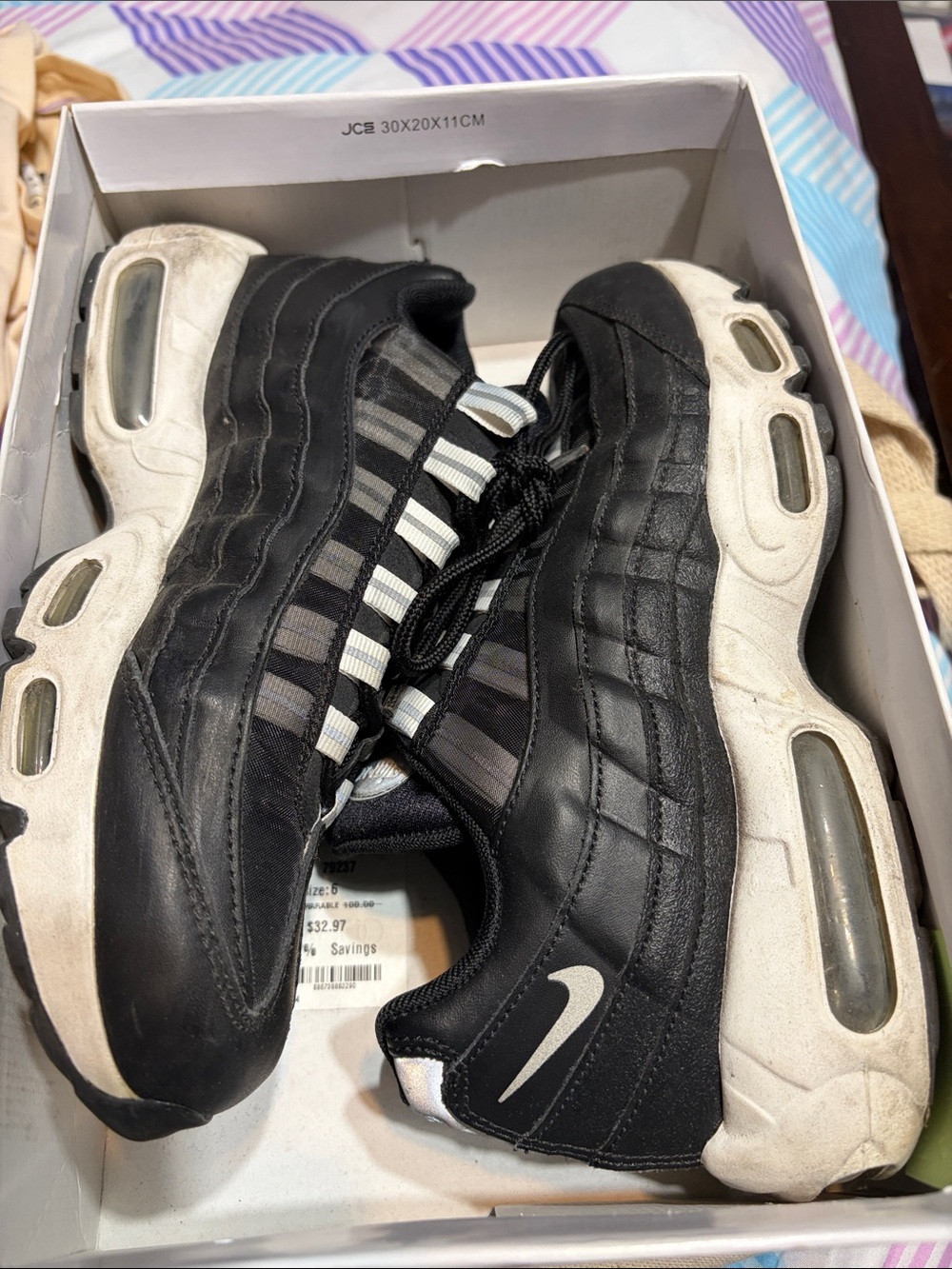 Nike women’s Black & White Air Max-Style Sneakers